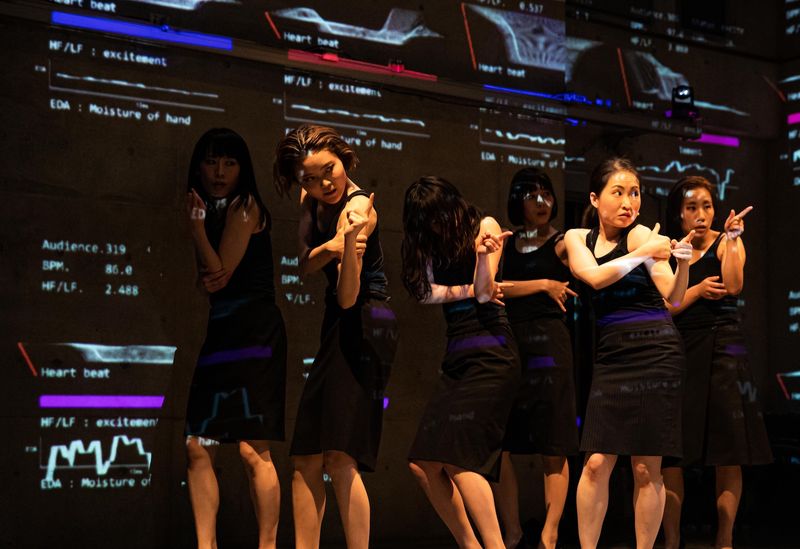 Dancers on stage during the Boiling Mind performance